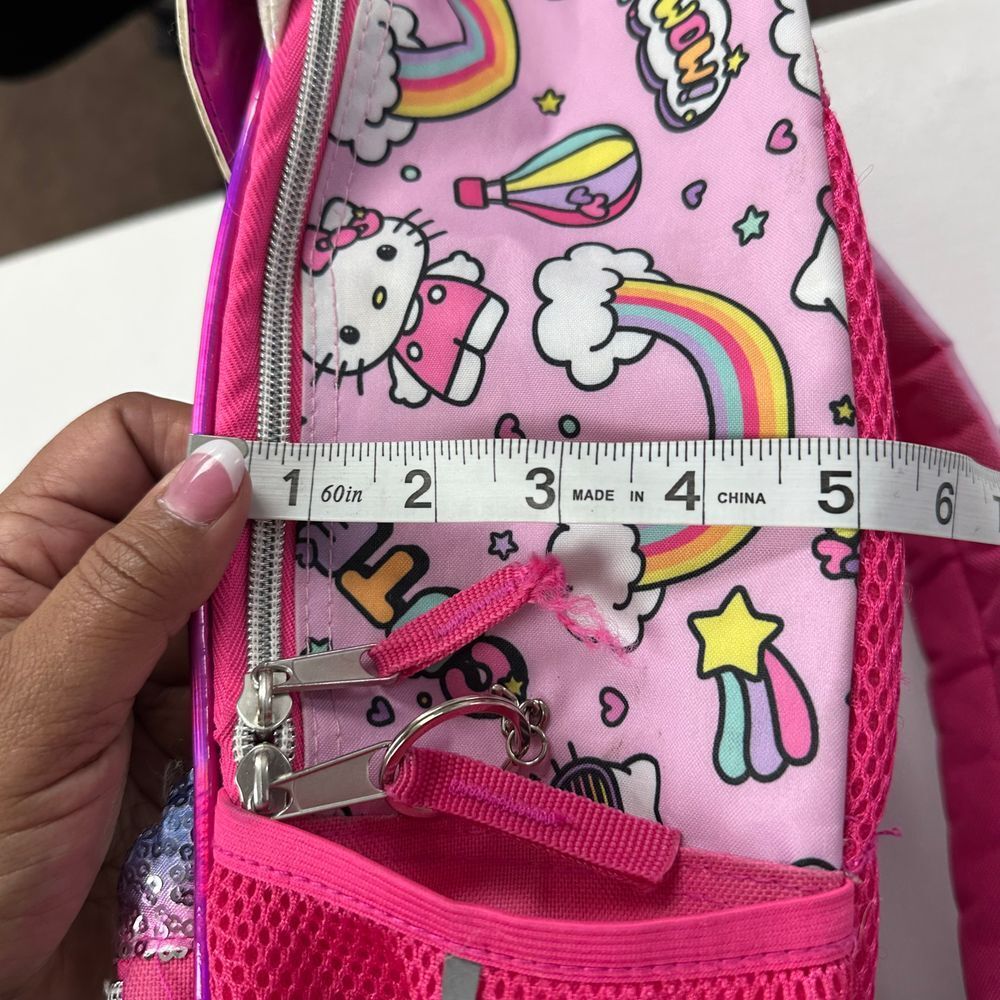 Hello Kitty Rainbow Sequin Backpack Holographic Iridescent School Bag - Picture 13 of 16